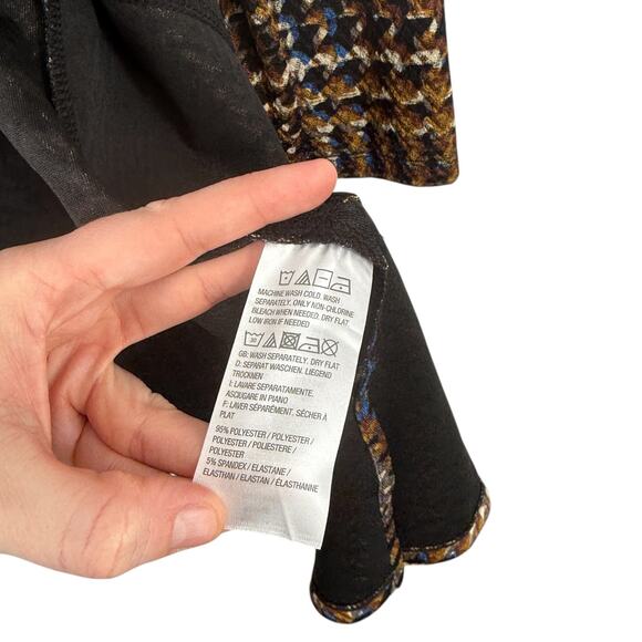 Susan Graver Liquid Knit Long Line Cardigan Sweater Houndstooth Womens Plus 1x - Picture 4 of 6